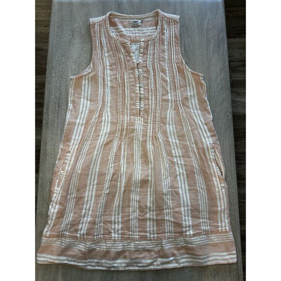 Faherty Dream Cotton Gauze Isha Dress Orange White Striped Size Large - Picture 3 of 8